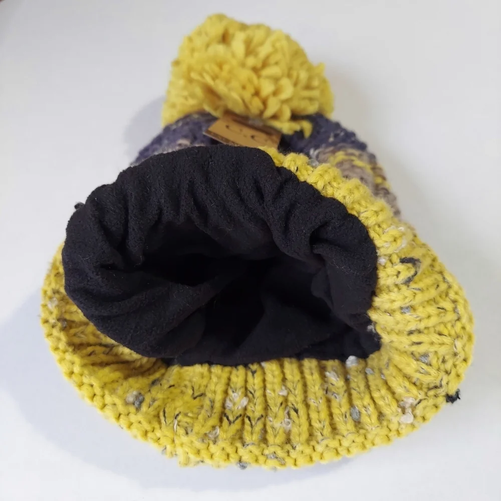 New Winter Thick Knit Beanie Hat Women Mustard Camel Soft Warm Lined Winter Hat